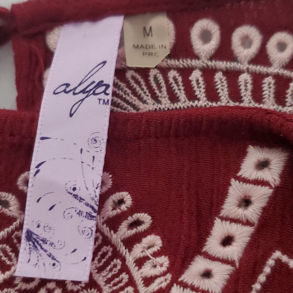 Francesca's Burgundy Embroidered Top - Picture 6 of 7